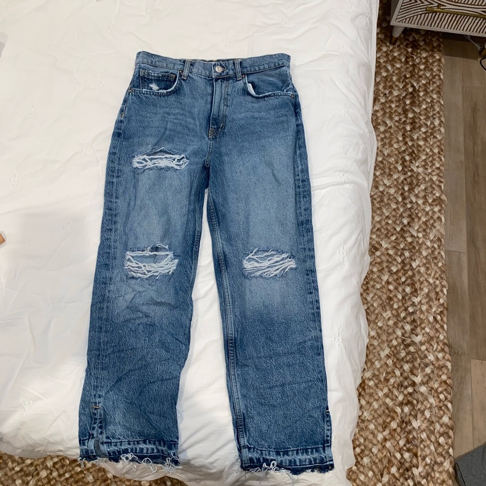 Free People Distressed Mom Jeans - Picture 1 of 4